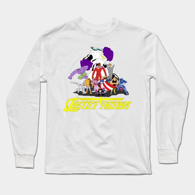 JUSTICE FRIENDS Long Sleeve T-Shirt by popcultchart